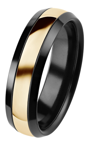 BLACK DUETTO /YELLOWGOLD RING - Kohinoor - Kultakeskus Oy