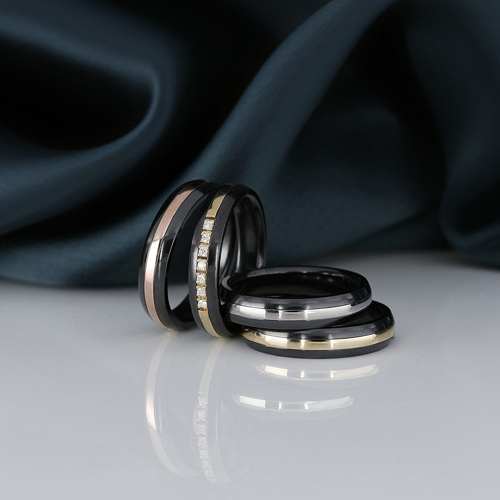 BLACK DUETTO /YELLOWGOLD RING - Kohinoor - Kultakeskus Oy